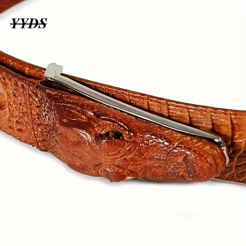 2025 new model, men's crocodile pattern design belt, crocodile leather embossed belt, double layer cowhide belt, personality, novelty belt, fun belt, father's day gift.