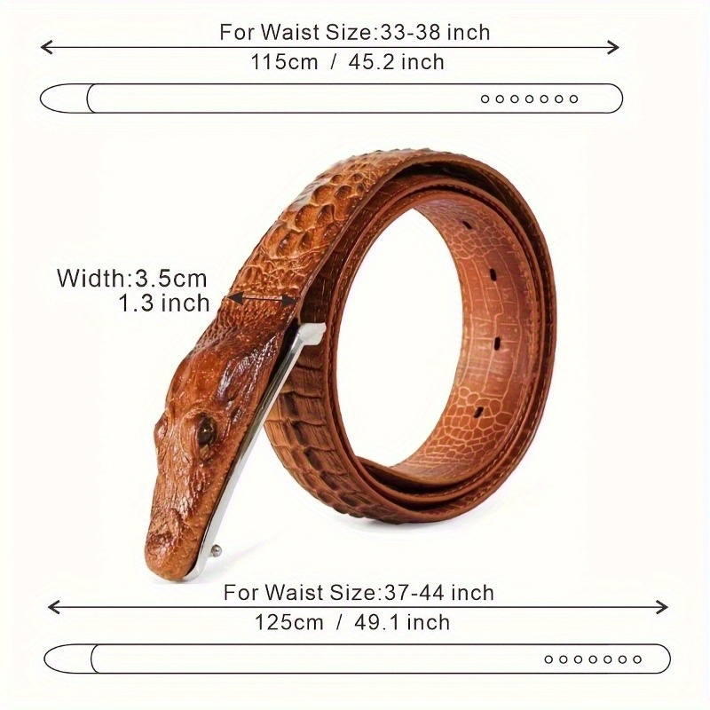 2025 new model, men's crocodile pattern design belt, crocodile leather embossed belt, double layer cowhide belt, personality, novelty belt, fun belt, father's day gift.