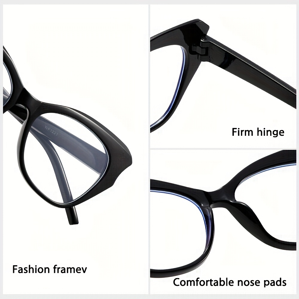 1 pair minimalist butterfly cat eye reading glasses, anti blue light hd presbyopic eyewear, ac lens, pc frame, full rim, for men and women